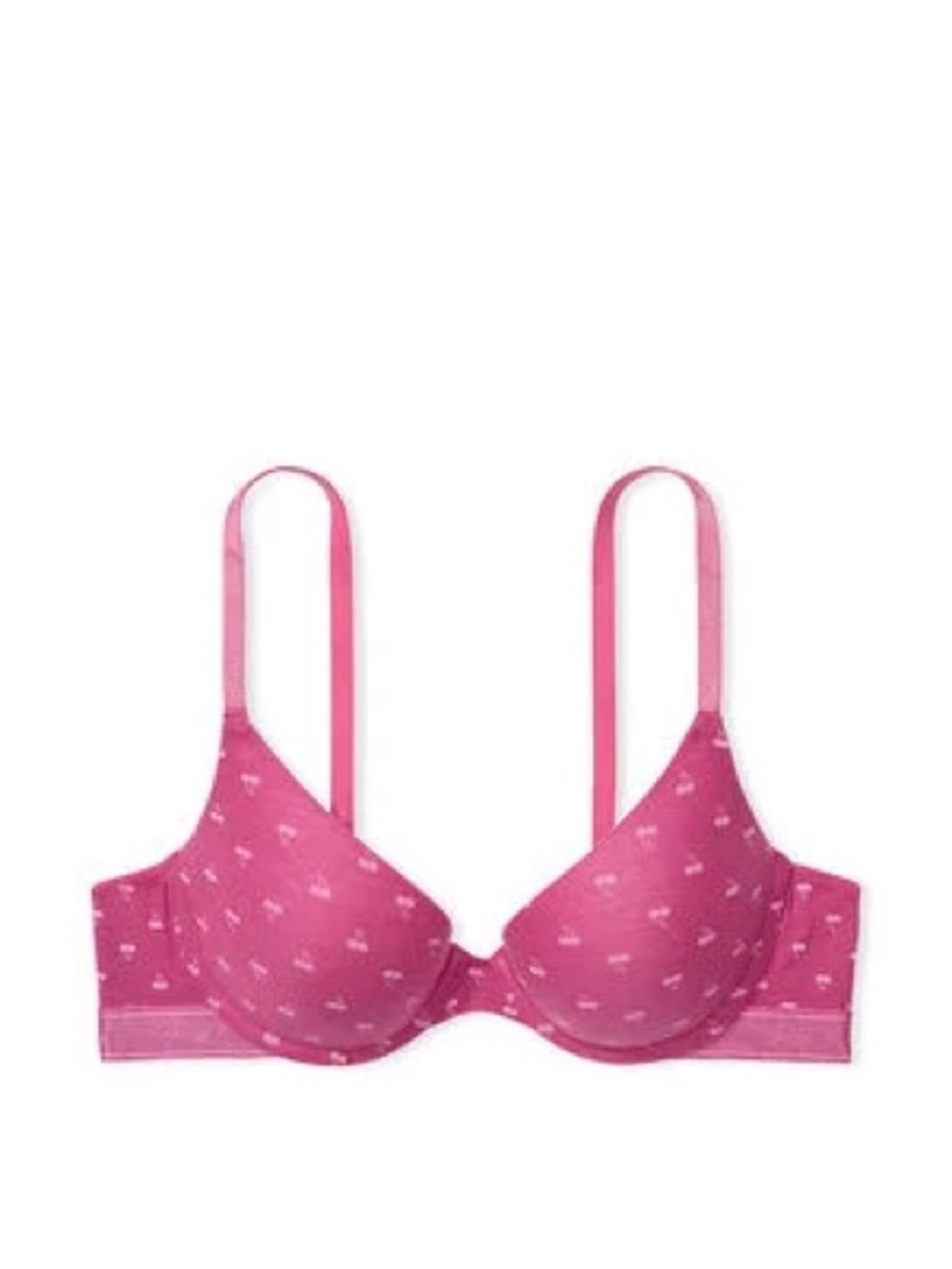 VS PINK Cherry Lightly Lined Demi Cotton Logo Bra – Size 36D